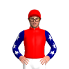 RED, WHITE FIVE STARS, NAVY SLEEVES, WHITE STARS, Red cap