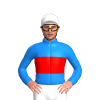 DODGER BLUE, RED BAND, White cap