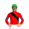RED, BLACK RIGHT SASH, RED SLEEVES, BLUE ARMBANDS, Green cap