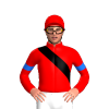 RED, BLACK RIGHT SASH, RED SLEEVES, BLUE ARMBANDS, Red cap