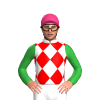 WHITE, RED DIAMONDS, GREEN SLEEVES, Pink cap