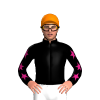 BLACK, MAGENTA FIVE STARS, BLACK SLEEVES,MAGENTA STARS, Orange cap