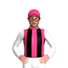 MEDIUM PINK, BLACK STRIPES,WHITE SLEEVES, Pink cap
