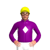 PURPLE, WHITE DIAMOND BAND, PURPLE SLEEVES, WHITE DIAMOND, Yellow cap