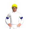 WHITE, NAVY BLUE ARMBANDS, Yellow cap