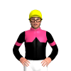 PINK , BLACK HALVES, BLACK DIAMOND BAND , BLACK SLEEVES , PINK ARMBANDS, Yellow cap