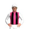 MEDIUM PINK, BLACK STRIPES,WHITE SLEEVES, White cap