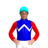 MEDIUM BLUE, WHITE ZIGZAG CHEVRON, RED SLEEVES, Blue cap