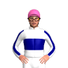 RED, BLUE DIAMOND BAND, WHITE SLEEVES, BLUE STRIPE SLEEVES, White cap