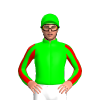 LIME, RED DIAMOND, STRIPED SLEEVES, LIME CAP