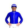 MEDIUM BLUE, WHITE SEAMS, MEDIUM BLUE SLEEVES, WHITE SEAMS, HOOPED CAP