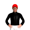 BLACK,RED CAP