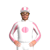 WHITE,PINK SHERBET DISC,STRIPES SLEEVES,STRIPES CAP