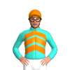 TURQUOISE, ORANGE CHEVRONS, CAP