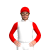 WHITE,BLACK FIVE DIAMONDS,RED SLEEVES,CAP