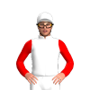 WHITE, RED FIVE DIAMONDS, SLEEVES, WHITE CAP, RED DIAMOND 