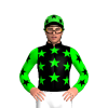 BLACK, LIME STARS, SLEEVES, BLACK STARS, LIME GREEN CAP, BLACK STARS,PEAK