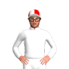 WHITE, CAP, RED QUARTERS