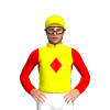YELLOW, RED DIAMOND BAND, RED SLEEVES, YELLOW CAP, RED DIAMOND