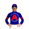 NAVY, WHITE CIRCLE, RED A, RED AND WHITE ARMBAND, NAVY CAP, RED STAR