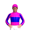SHOCKING PINK, MEDIUM BLUE BAND, SHOCKING PINK STRIPED SLEEVES, SHOCKING PINK CAP