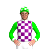 WHITE, PURPLE CHECKS, LIME SLEEVES,CAP,WHITE CHECKS, CUFFS