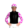 BLACK, WHITE, SHOCKING PINK CHECKS SLEEVES, CHECKS CAP