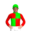RED, LIME QUARTERS, RED SLEEVES, LIME CAP, COLLAR