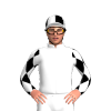 WHITE, BLACK DIAMOND, BLACK SLEEVES, WHITE DIAMONDS, WHITE CAP, BLACK QUARTERS