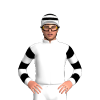 WHITE, BLACK HOOPS SLEEVES, HOOPS CAP