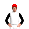 WHITE,RED DIAMOND,BLACK SLEEVES,RED CAP
