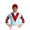 LIGHT BLUE, MAROON VEE, CHEVRONS SLEEVES,CAP