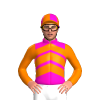 SHOCKING PINK ,ORANGE CHEVRONS,SLEEVES,CAP, ORANGE QUARTERS