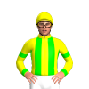 YELLOW, LIME STRIPES, YELLOW SLEEVES, LIME ARMBAND, CUFF, 