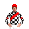 BLACK, WHITE CHECK, RED SASH, BLACK SLEEVES,WHITE CHECK, RED DOUBLE ARMBAND, RED CAP