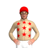 TAN,RED STARS ,CAP