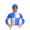 ROYAL BLUE , SILVER QUARTERS, ROYAL BLUE SLEEVES, SILVER ARMBANDS, COLLAR & CUFFS, ROYAL BLUE CAP