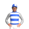 ROYAL BLUE,WHITE HOOPS,SILVER SLEEVES,ROYAL BLUE,WHITE QUARTERS CAP
