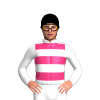 WHITE,PINK HOOPS,BLACK CAP