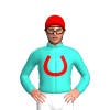 TURQUOISE, RED HORSESHOE & CAP