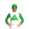 WHITE, GREEN TRIANGLE, GREEN SLEEVES, BLACK DIAMOND STRIPE, GREEN CAP