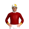 Maroon, Gold With White Outline Band, White Collar, Gold Cuffs, Quartered Cap
