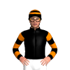 Black, Orange Hooped Sleeves And Hooped Cap