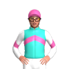 Turquoise, Hot Pink Chevron, White Sleeves, Hot Pink Chevron And Cap