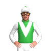 Green, White V, Sleeves And Cap, Green Pom Pom