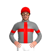 Grey, Red Cross, Armbands And Cap