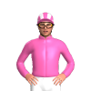 Hot Pink, White Lightning Bolts V, Striped Cap