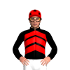 Black, Red Chevrons, Red Sleeves Black Stars, Red Cap Black Stars