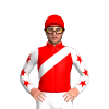 Red, White Sash And Sleeves, Red Stars