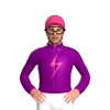 Purple, Pink Lightning Bolt, Purple Hooped Sleeves, Pink Lightning Bolts Cap